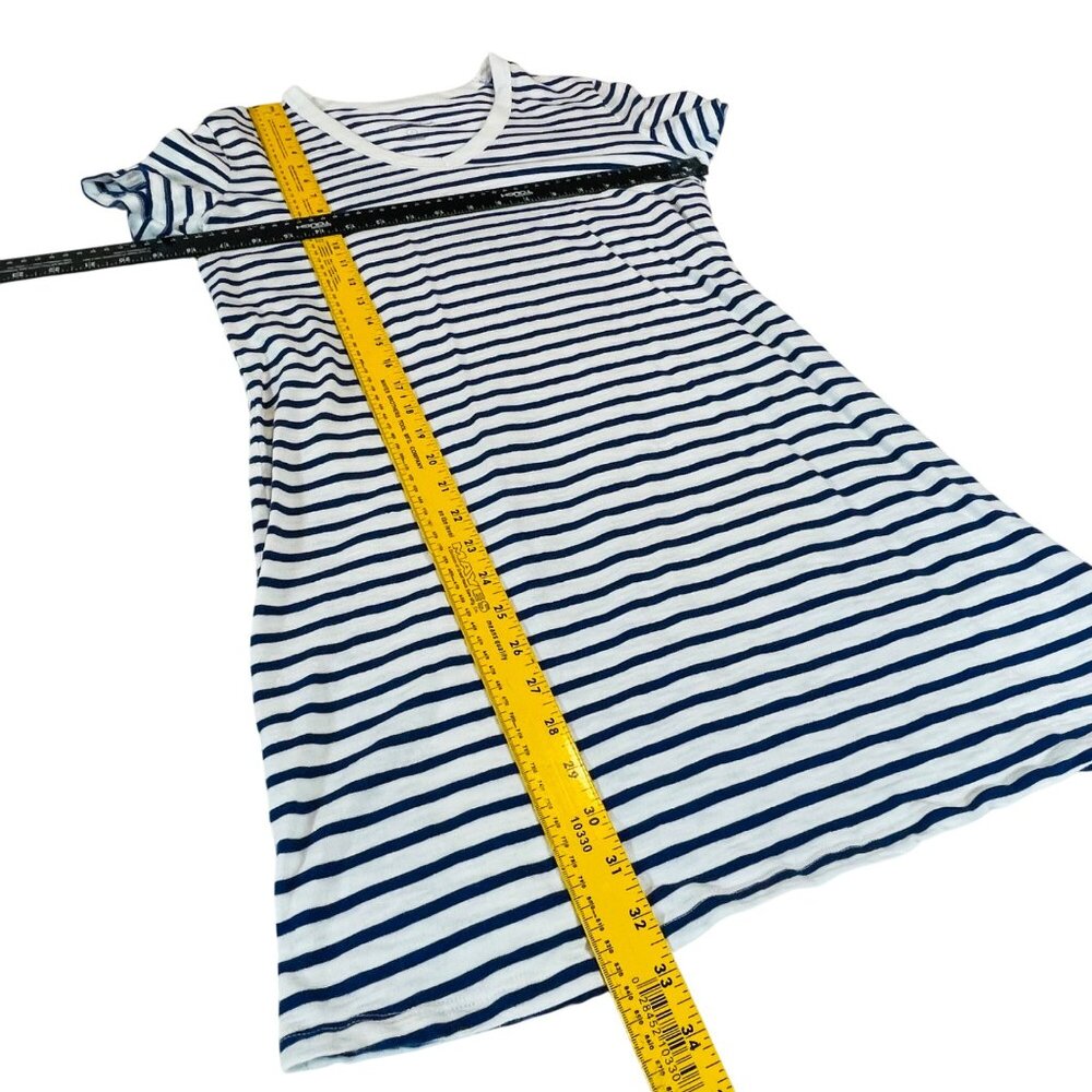 Striped Navy & White V-Neck T-Shirt Dress Women’s Small S By Universal Thread - Picture 3 of 7